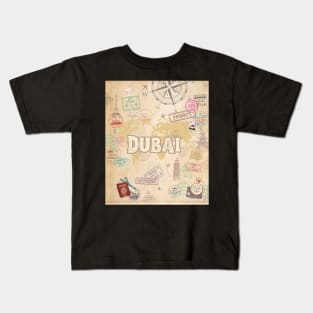 Walking around the world and discovering Dubai Kids T-Shirt